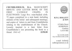 St Mary's 1841 Minute Book - sale notice